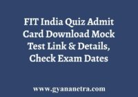 FIT India Quiz Admit Card Mock Test