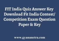 Fit India Quiz Answer Key