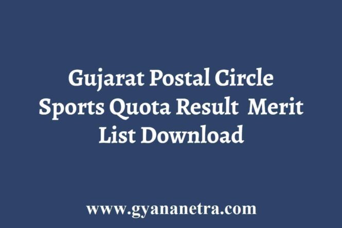 Gujarat Postal Circle Sports Quota Result
