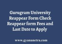 Gurugram University Reappear Form