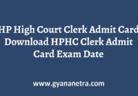 HP High Court Clerk Admit Card Exam Date