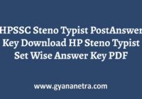 HPSSC Steno Typist Answer Key PDF