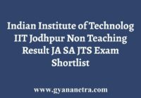 IIT Jodhpur Non Teaching Result
