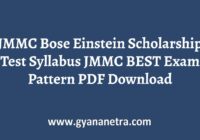JMMC Bose Einstein Scholarship Test Syllabus