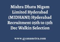 MIDHANI Hyderabad Recruitment Walkin