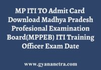 MP ITI TO Admit Card
