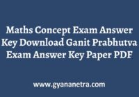 Maths Concept Exam Answer Key