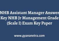 NHB Assistant Manager Answer Key
