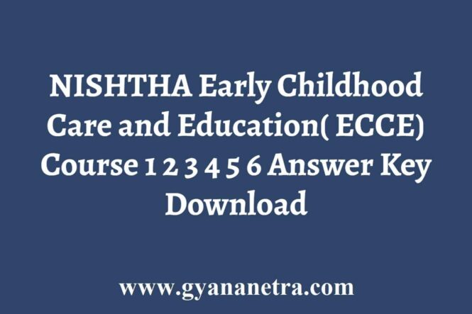 NISHTHA ECCE Course 1 2 3 4 5 6 Answer Key
