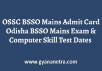 OSSC BSSO Mains Admit Card Computer Skill Test