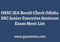 OSSC JEA Result Merit List