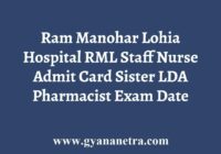 RML Staff Nurse Admit Card
