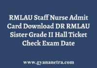 RMLAU Staff Nurse Admit Card