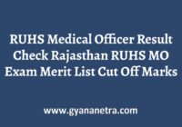 RUHS Medical Officer Result Merit List