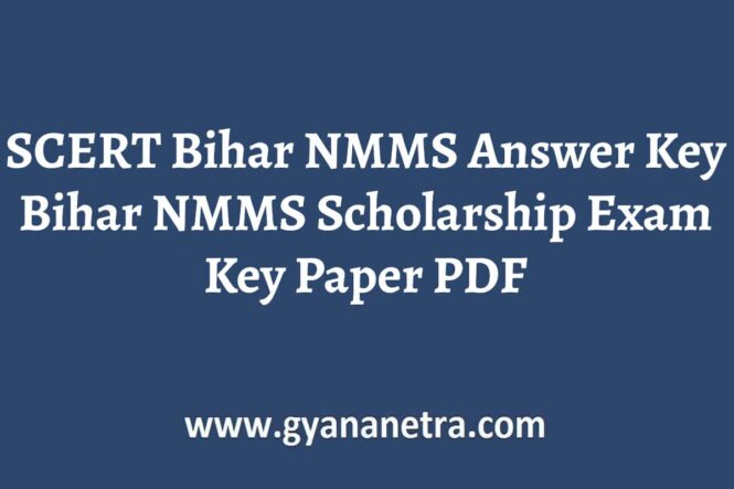 SCERT Bihar NMMS Answer Key Paper