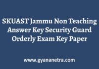 SKUAST Jammu Non Teaching Answer Key