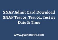 SNAP Admit Card Exam Date