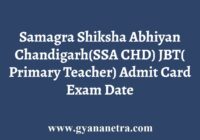 SSA Chandigarh Admit Card JBT