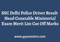 SSC Delhi Police Driver Result