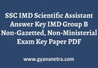 SSC IMD Scientific Assistant Answer Key