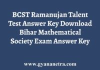 Srinivasa Ramanujan Talent Search Test Answer Key