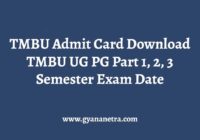 TMBU Admit Card Semester Exam
