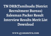 TN DRB Salesman Packers Interview Result