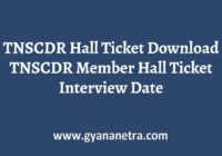 TNSCDR Hall Ticket Download