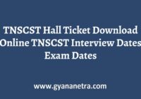 TNSCST Hall Ticket Download