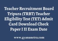 TRBT Admit Card Download