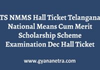 TS NMMS Hall Ticket Download Online