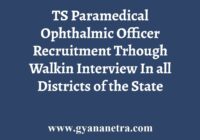 TS Paramedical Ophthalmic Officer Recruitment Walkin