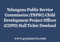 TSPSC CDPO Hall Ticket Download