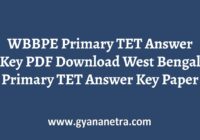 WBBPE Primary TET Answer Key