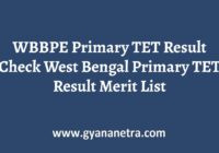 WBBPE Primary TET Result