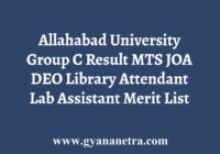 Allahabad University Group C Result