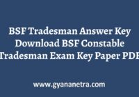 BSF Tradesman Answer Key Paper PDF