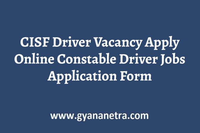 CISF Driver Vacancy