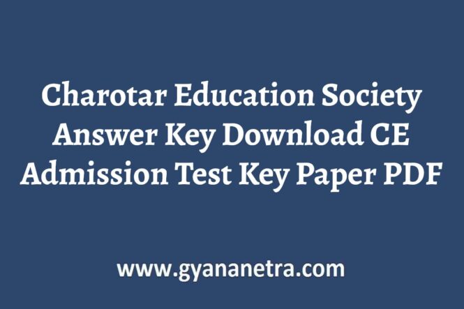 Charotar Education Society Answer Key