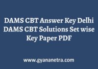 DAMS CBT Answer Key Paper PDF