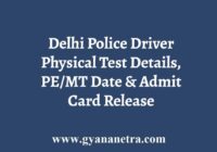 Delhi Police Driver Physical Test Details