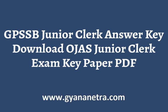 GPSSB Junior Clerk Answer Key Paper