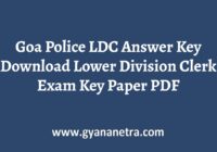 Goa Police LDC Answer Key