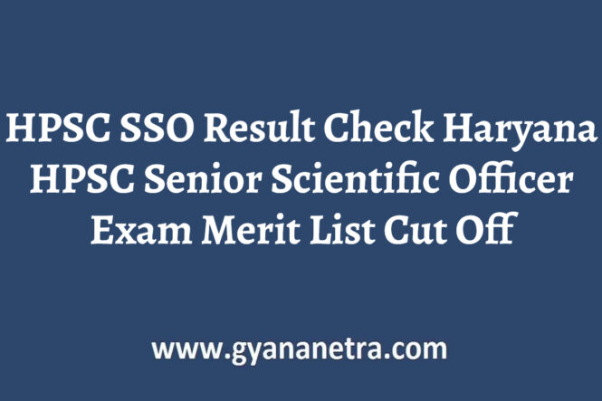 HPSC SSO Result Merit List