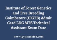 IFGTB Admit Card
