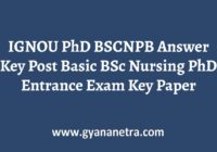 IGNOU PhD BSCNPB Answer Key