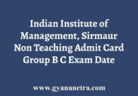 IIM Sirmaur Non-Teaching Admit Card
