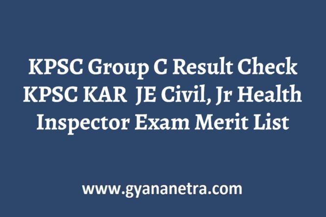 KPSC Group C Result Merit List