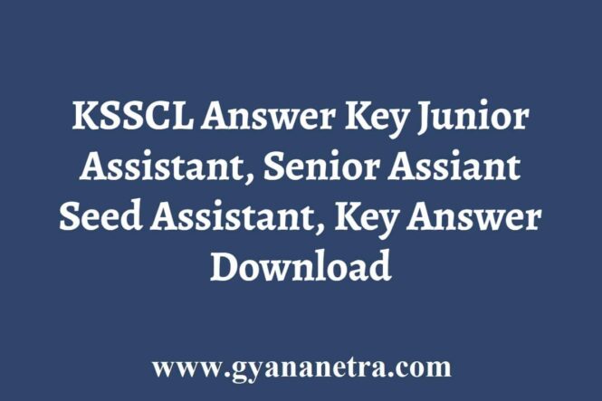 KSSCL Key Answer