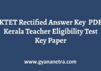 KTET Rectified Answer Key Paper PDF